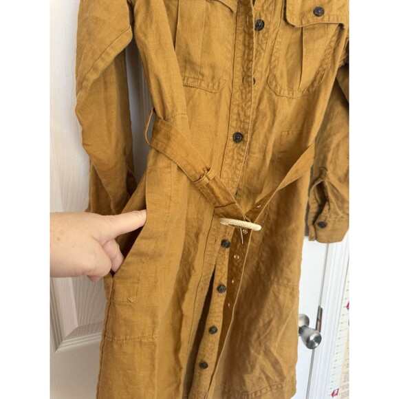 Banana Republic Heritage Linen Scout Dress Safari Lagenloook M Bronze - Picture 10 of 15